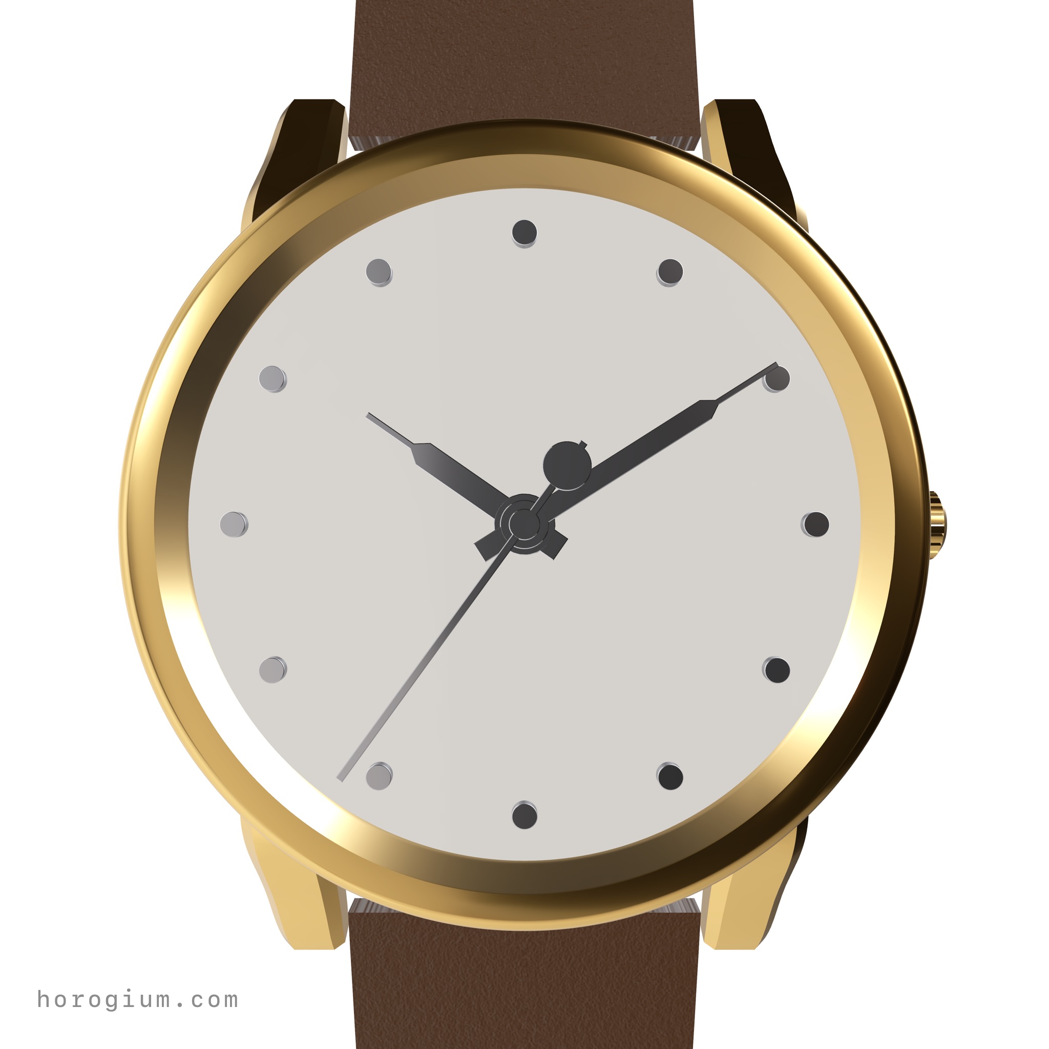 Yellow dial watch with a round case