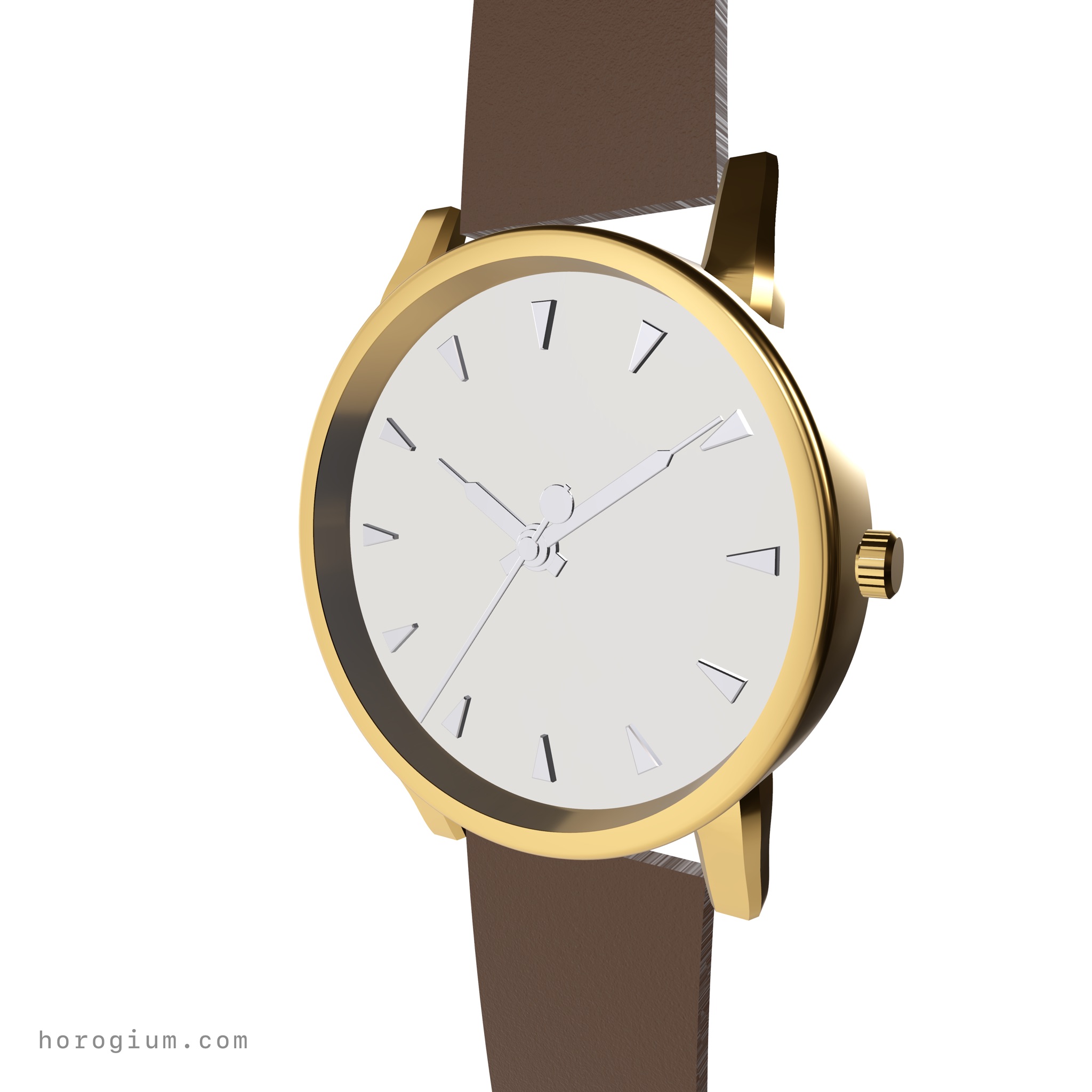Yellow dial watch with a round case
