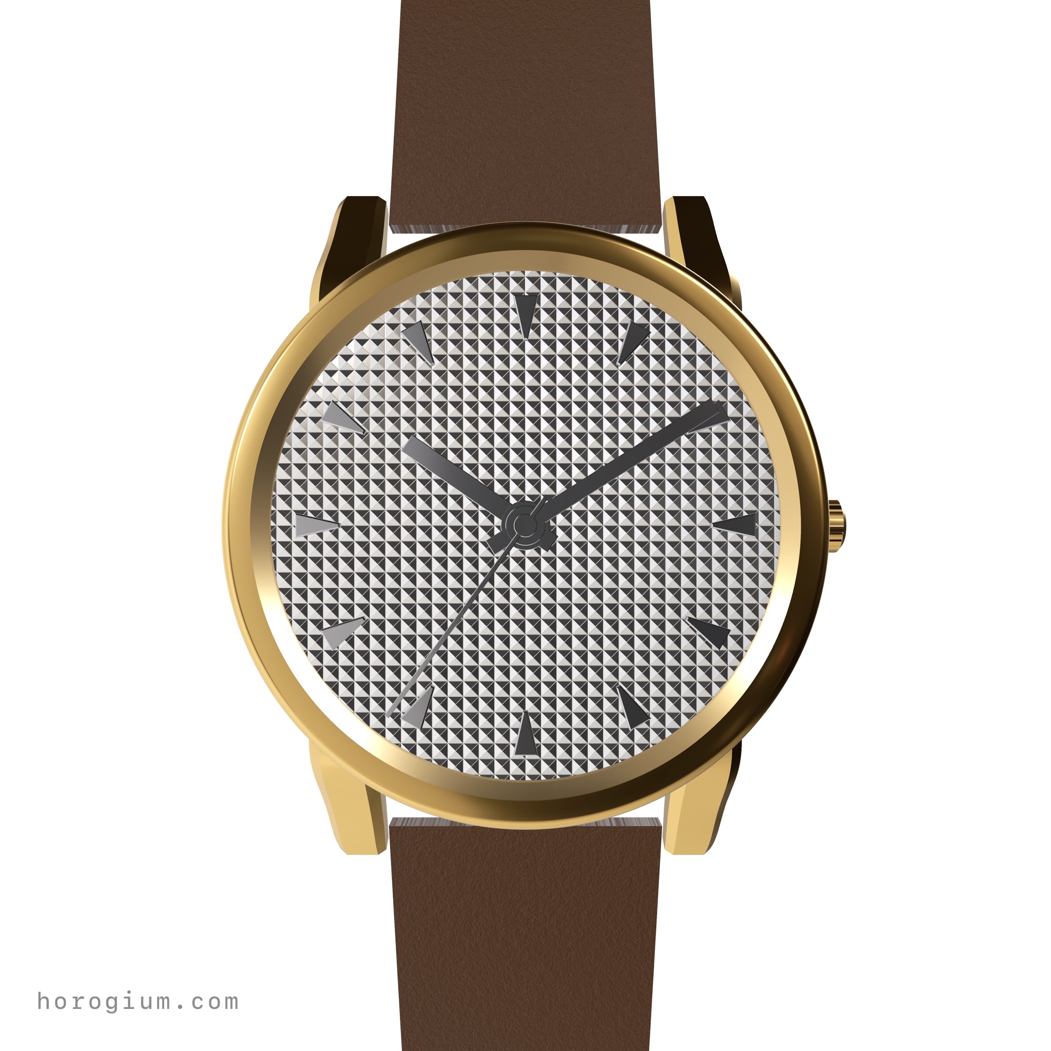 Yellow Clous de Paris dial watch with a round case